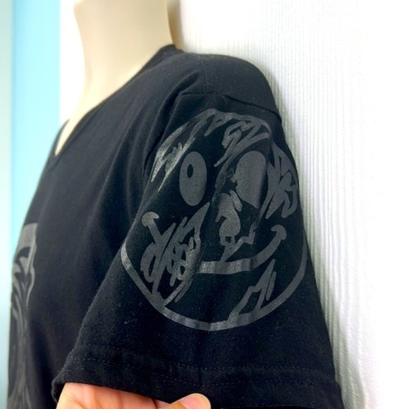 Fresh Laundry - Don’t Kill My Vibe Smiley Grim Reaper Black Short Sleeve T Large - Picture 7 of 12